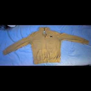 PINK yellow half zip up sweatshirt